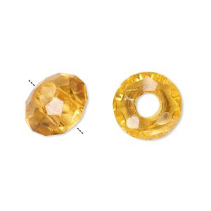Bead 12pk 32 facets transparent gold, Celestial Crystal® Dione® 14x8mm rondelle