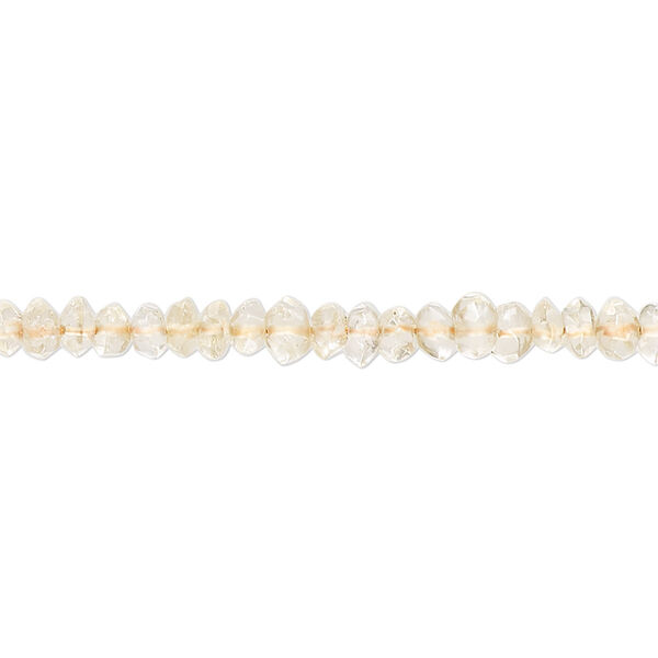 Citrine 1pkg1, hand-cut faceted rondelle saucer bead C grade, 14 inch 3x1mm-5x3mm image number 0