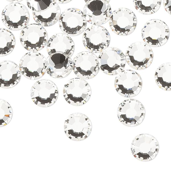 Flat back, Dance With Me™ crystal rhinestone, crystal clear, foil back, 7.07-7.27mm rose, SS34. Sold per pkg of 144 (1 gross). image number 0