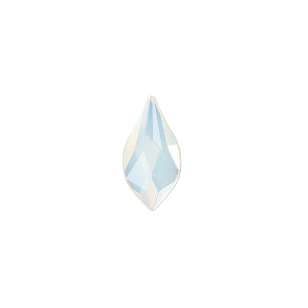 Flat back 4pk white opal foil back, Crystal Passions® 14x7mm flame 2205 image number 0