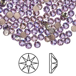 Flat back 144pk crystal vitrail light foil back, Crystal Passions® hotfix 3.8-4mm round SS16 2078