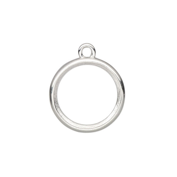 Drop, Almost Instant Jewelry®, sterling silver, 18.5mm round with open back and 16mm rivoli setting. Sold individually. image number 0