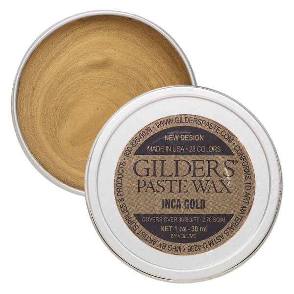 Wax paste, Gilders Paste®, pkg/1-ounce tin, Inca gold. image number 0