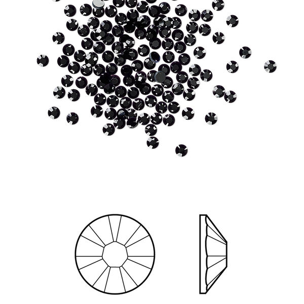 Flat back 144pk jet foil back, Crystal Passions® 1.7-1.9mm rose round SS5 2058 image number 0