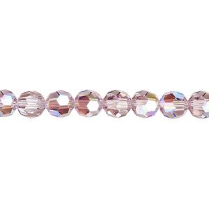 Bead 144pk light amethyst shimmer, Crystal Passions® 6mm round 5000