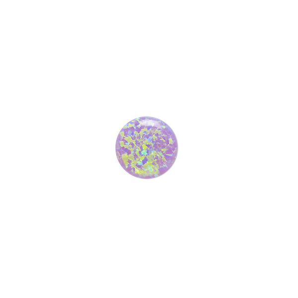 Cabochon, "opal" (silica and epoxy) (man-made), lavender, 10mm calibrated round. Sold individually. image number 0