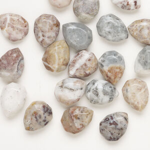 Pastel jasper 1pkg20, faceted teardrop bead natural, 20x14mm-21x16mm