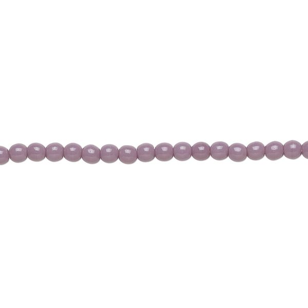 Bead, Czech glass druk, opaque purple, 3mm round. Sold per 15-1/2" to 16" strand. image number 0