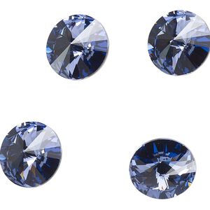 Chaton 144pk tanzanite foil back, Swarovski® 14mm rivoli 1122