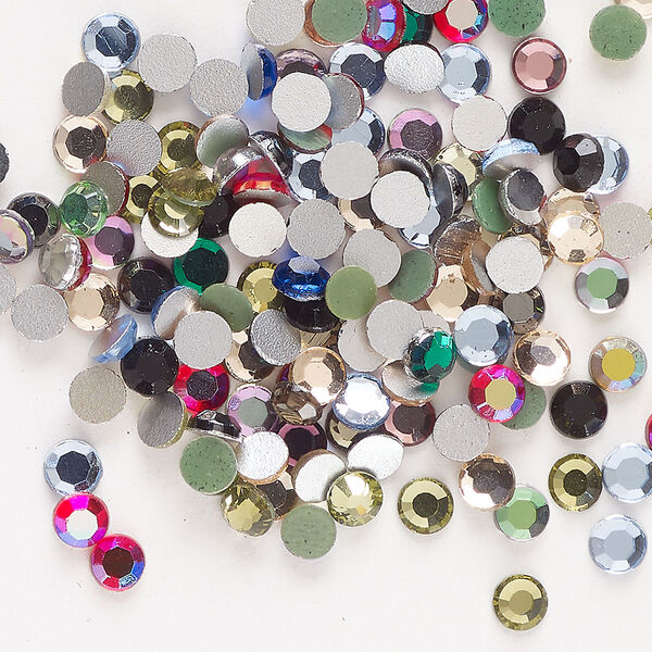 Flat back mix 144pk mixed colors foil back, vintage Preciosa Czech crystal rhinestone 3.8-4mm round SS16 image number 0