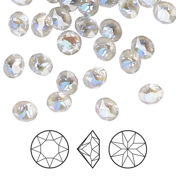 Chaton 12pk crystal serene gray DeLite, Crystal Passions® 6.14-6.32mm round SS29 1088 image number 0