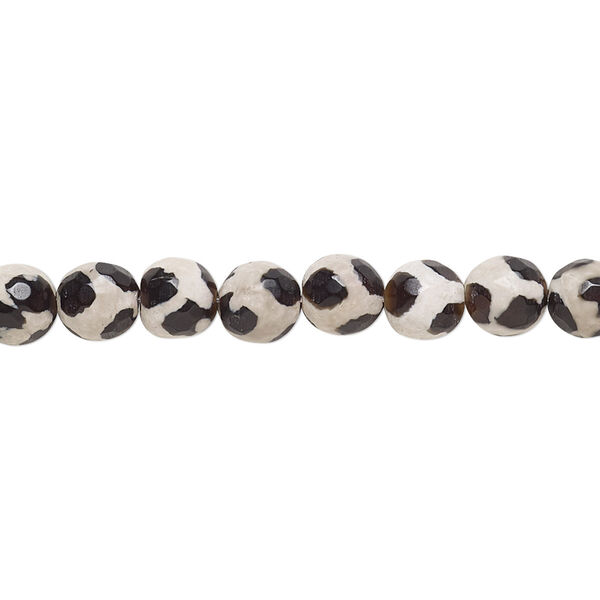 Bead, agate (dyed / heated), multicolored, 6mm faceted round, B- grade, Mohs hardness 6-1/2 to 7. Sold per 8-inch strand, approximately 30 beads. image number 0