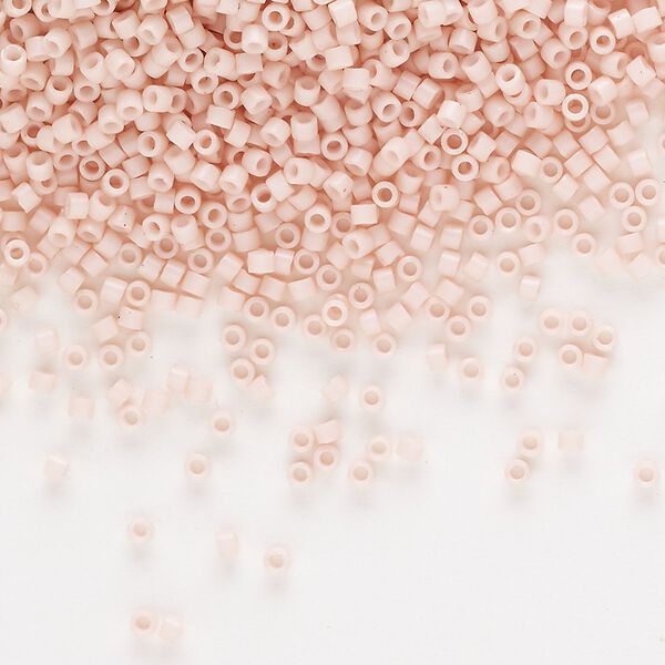 Seed bead, Delica®, glass, pkg/250g, #11 round, opaque glass enamel light salmon (DB-1493-1). image number 0
