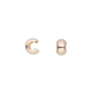 Crimp cover, 14Kt rose gold-filled, 3mm round. Sold per pkg of 10.