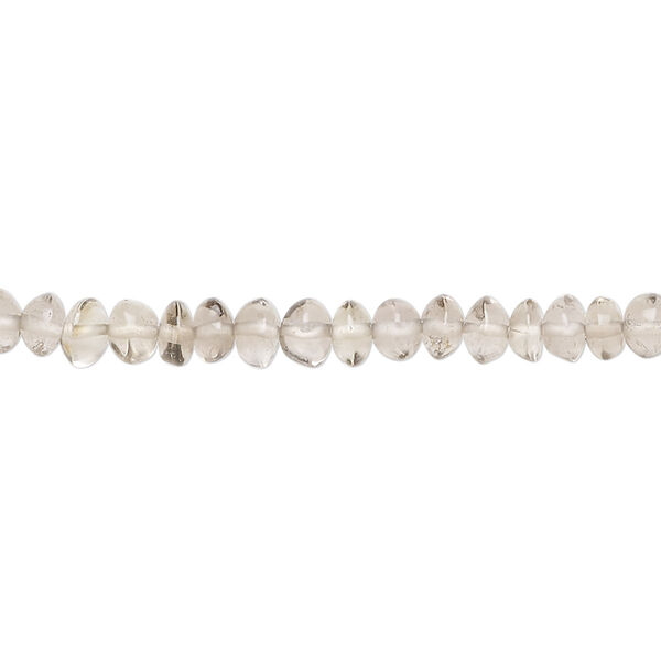 Bead, smoky quartz (heated / irradiated), light, 4x2mm-5x4mm hand-cut saucer, C grade, Mohs hardness 7. Sold per 14-inch strand. image number 0