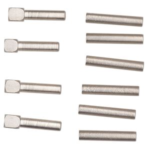 Replacement wire jig pins, steel, 17x3mm, 6 round and 4 square head pins. Sold per pkg of 10.