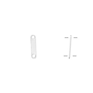 Spacer bar, silver-plated brass, 11x2.5mm 2-strand, fits up to 8mm bead. Sold per pkg of 100.