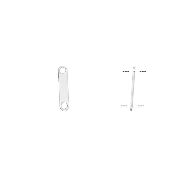 Spacer bar, silver-plated brass, 11x2.5mm 2-strand, fits up to 8mm bead. Sold per pkg of 100. image number 0