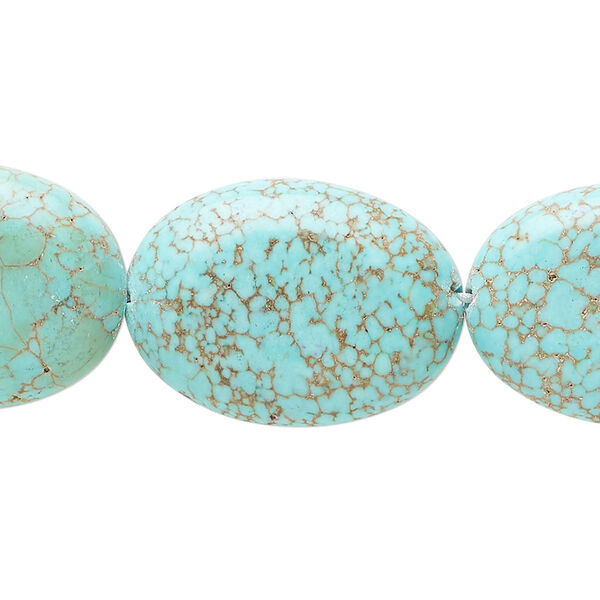Magnesite 1pkg1, puffed oval bead C grade, 15 inch 24x17mm-25x18mm image number 0