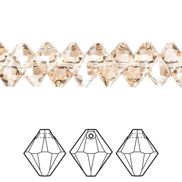 Drop 144pk crystal golden shadow, Crystal Passions® 6mm pendant bicone 6328 image number 0