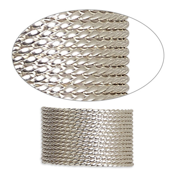 Wire, sterling silver, dead-soft, twisted square, 18 gauge. Sold per pkg of 5 feet. image number 0