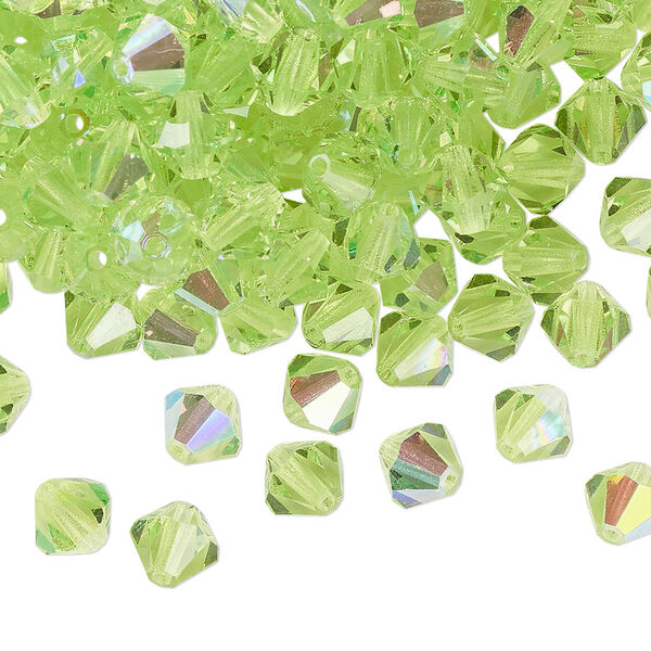 Bead 24pk limecicle AB, Preciosa Czech crystal 6mm bicone image number 0