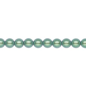 Pearl 500pk pearlescent green, Preciosa Czech crystal 5mm round