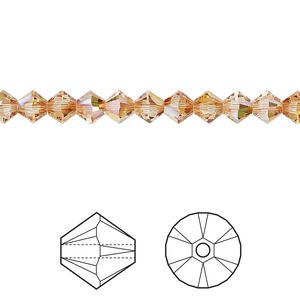 Bead 720pk crystal metallic sunshine, Swarovski® 5mm XILION bicone 5328