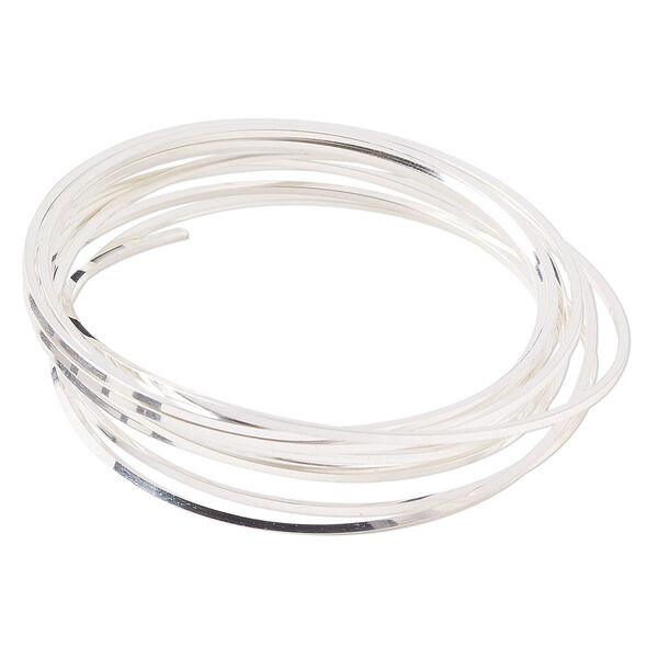 Wire, sterling silver, full-hard, square, 18 gauge. Sold per pkg of 5 feet. image number 0