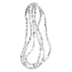 Seed bead, glass, pkg/36inch, #6 round, translucent and transparent multi-clear.