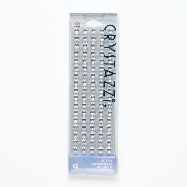 Flat back mix 1pkg85, glass, clear foil back, 4.60-4.80mm round, SS20. image number 0