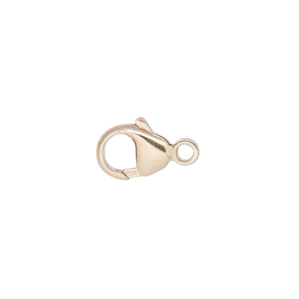 Clasp, lobster claw, 14Kt rose gold-filled, 10x7mm. Sold individually. image number 0