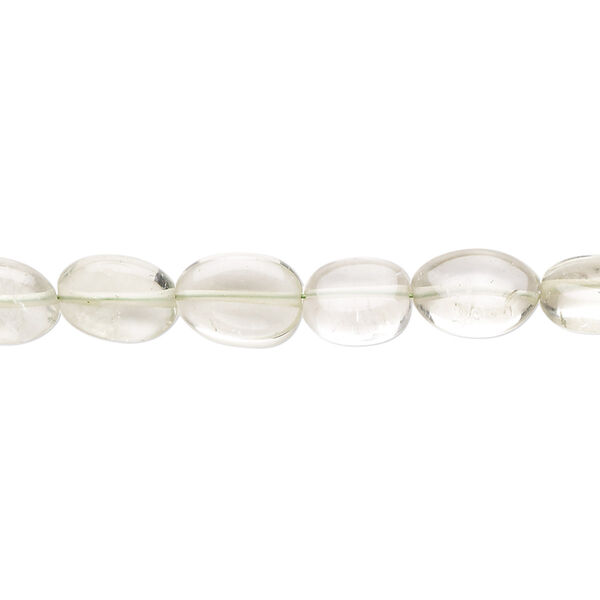 Green quartz 1pkg1, hand-cut puffed oval bead 7 inch 6x6mm-13x7mm image number 0