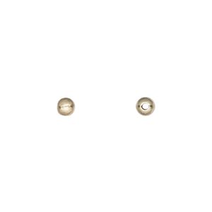14Kt gold-filled 1pkg4, hammered round bead 4mm
