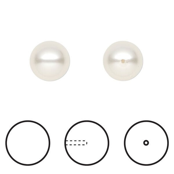 Pearl 100pk white, Crystal Passions® 10mm round 5818 image number 0