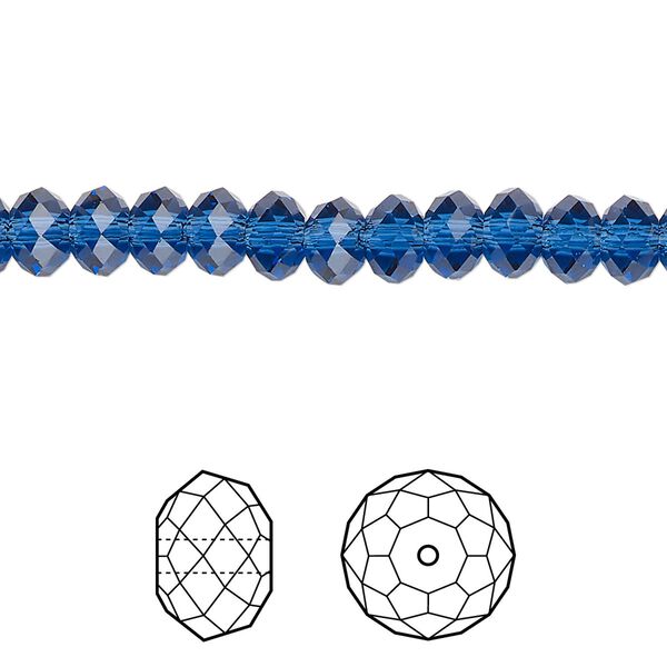 Bead 144pk dark sapphire, Crystal Passions® Regenerated 6x4mm rondelle 5040 image number 0