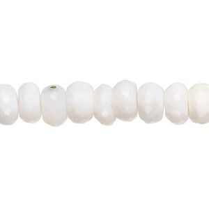 White opal 1pkg1, hand-cut faceted rondelle bead natural 8 inch 7x3mm-9x6mm