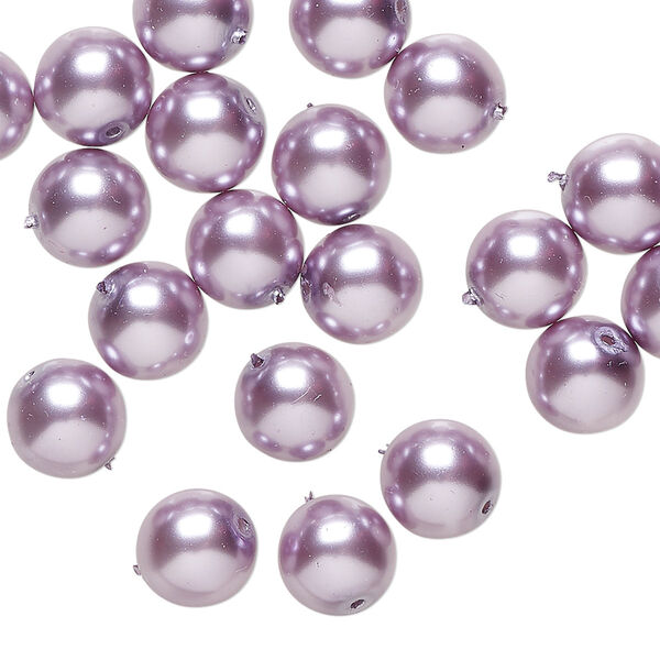 Bead, Czech pearl-coated glass druk, opaque lavender, 8mm round. Sold per 15-1/2" to 16" strand. image number 0