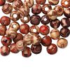 Bead mix, wood (coated), multicolored, 10mm hand-cut round with painted pattern. Sold per pkg of 100. image number 0