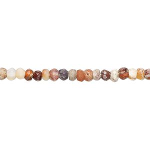 Fire opal 1pkg1, hand-cut faceted rondelle bead natural 10 inch 3x2mm-4x3mm
