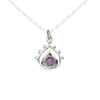Amethyst / sterling silver 1pkg1, open teardrop drop natural antiqued 13x12.5mm image number 0
