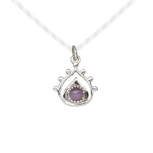 Amethyst / sterling silver 1pkg1, open teardrop drop natural antiqued 13x12.5mm