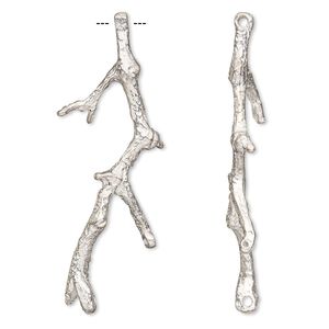 Focal, silver-plated brass, 51x18mm branch, 3 loops. Sold individually.