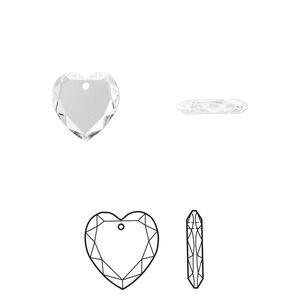 Drop 144pk crystal, Swarovski® 10mm pendant heart 6225