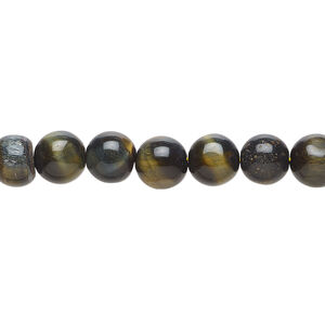 Tiger iron / blue tigereye 1pkg1, hand-cut round bead natural, 13 inch 5-7mm