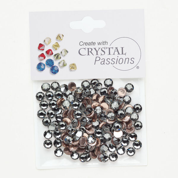 Flat back 1pkg144 crystal silver night, Crystal Passions&reg; rhinestone 4.60-4.80mm hotfix round SS20 image number 0