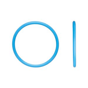 Component, Oh! Ring™, silicone, light blue, 25mm round with 22mm hole. Sold per pkg of 50.