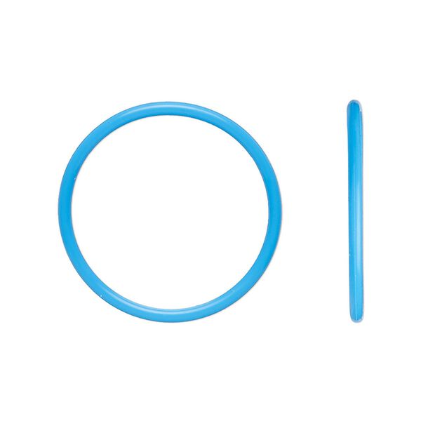 Component, Oh! Ring™, silicone, light blue, 25mm round with 22mm hole. Sold per pkg of 50. image number 0