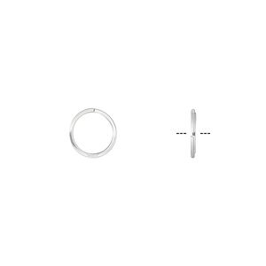 Jump ring, sterling silver, 8mm round square wire, 6.6mm inside diameter, 22 gauge. Sold per pkg of 50.