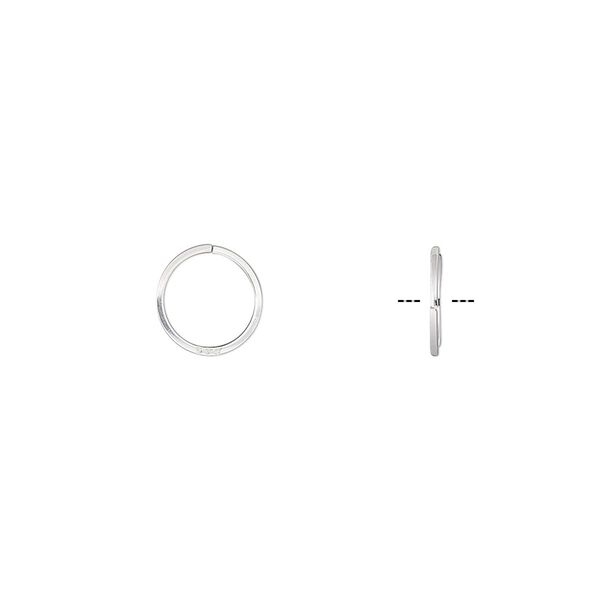 Jump ring, sterling silver, 8mm round square wire, 6.6mm inside diameter, 22 gauge. Sold per pkg of 50. image number 0